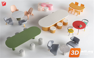 Kid's table and chairs Skp Files 
